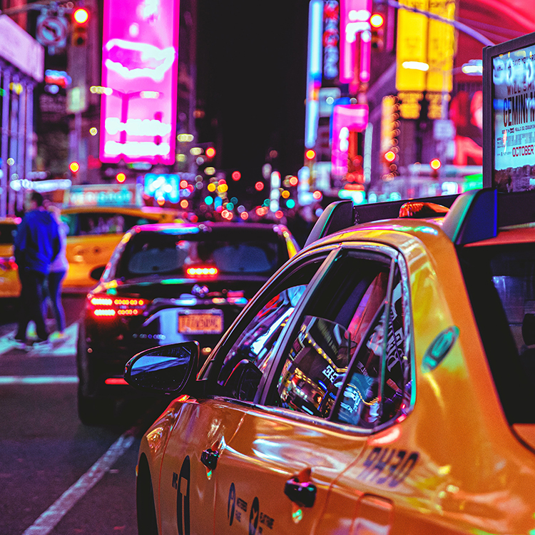 photo of a yellow cab in new york city